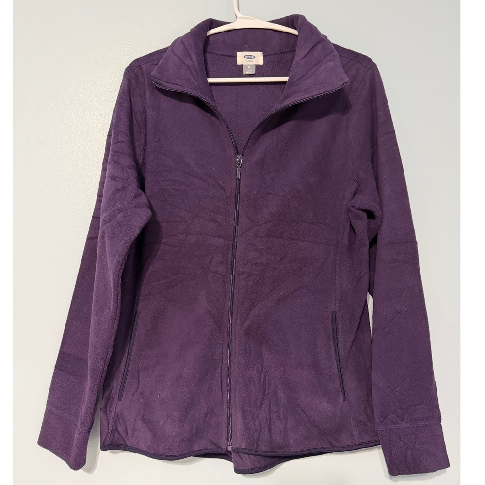 Old Navy Women's M Purple Fleece Jacket Full Zip Mock Neck Soft Lightweight 1086